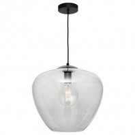 Cougar-Helena 1lt Large Pendant Light - Smoke / Clear / White